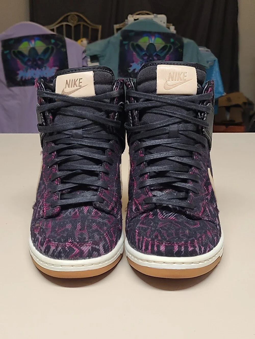 Nike Dunk Sky Hi Premium Purple Tribal wedge skateboard sneakers size 7